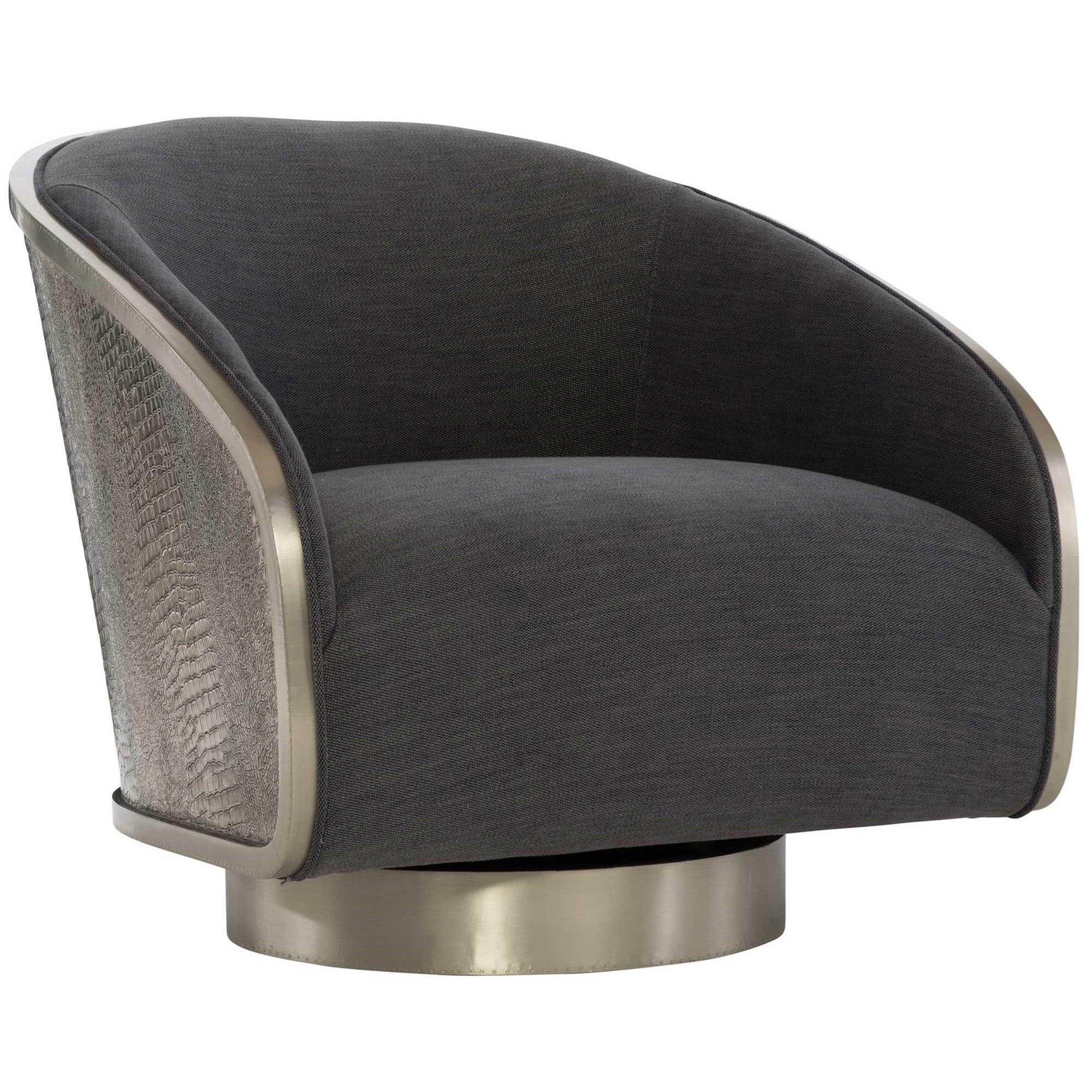 Bernhardt Interiors Miles Contemporary Upholstered Swivel Chair with